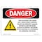 Signmission OSHA Danger, Two-Blocking Crane Will Cause Death, 10in X 7in Rigid Plastic, 7" W, 10" L, Landscape OS-DS-P-710-L-1779 - alternate 1